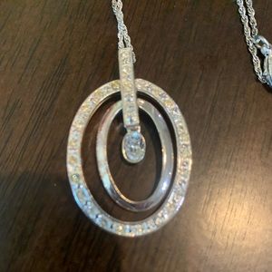 Beautiful Sterling Silver 18” Pendant Necklace with CZ